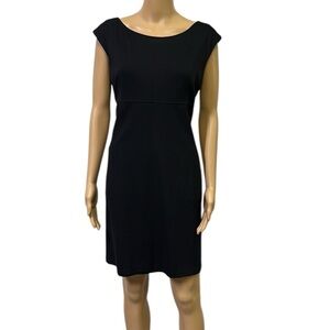 Antonio Melani Classic Black Rayon Sheath Zip Back Pocket Dress Womens 14